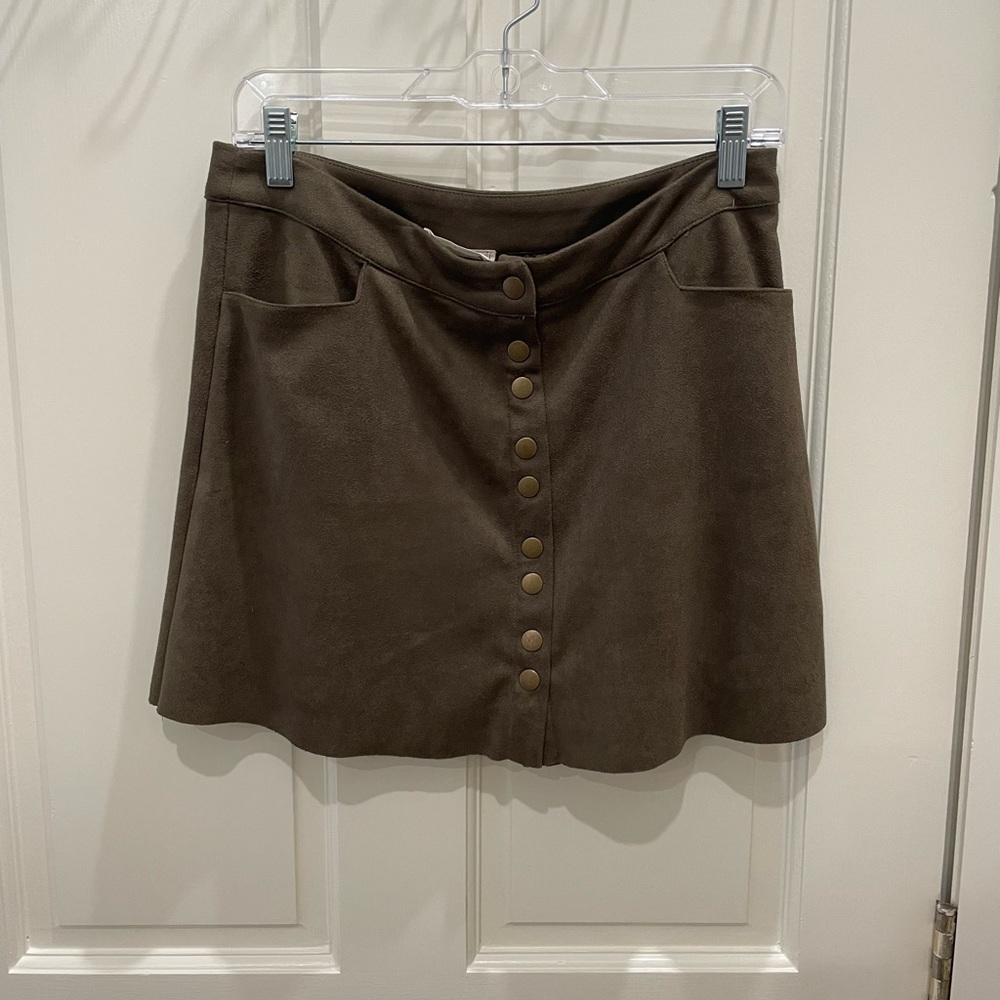 Sage the label suede green skirt